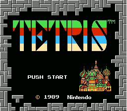 Ecran titre de Tetris sur Nes